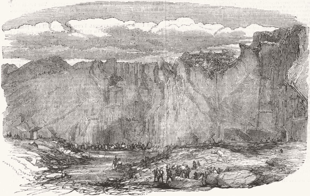 SCOTLAND. granite quarries, Rubislaw, nr Aberdeen 1857 old antique print